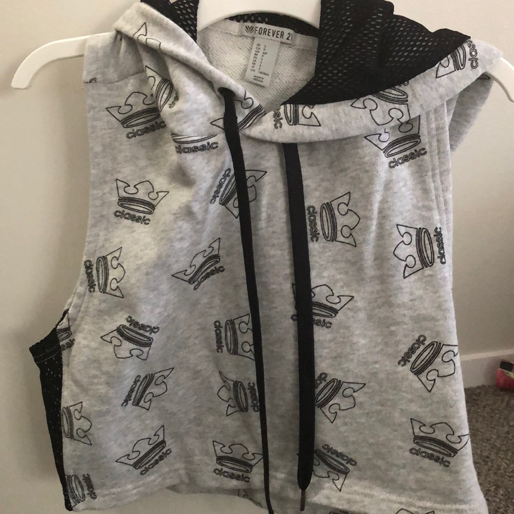 Crop short sleeve sweatshirt